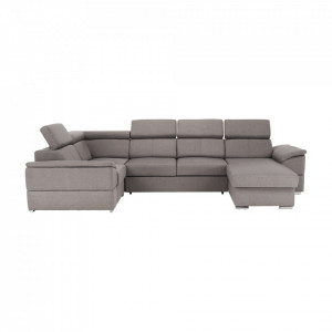 Colţar, gri maroniu Taupe, model dreapta, 330x79/97x183/196 cm - TP263487 - Img 14