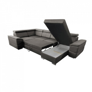 Colţar, gri maroniu Taupe, model dreapta, 330x79/97x183/196 cm - TP263487 - Img 2
