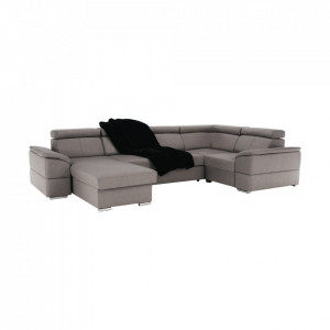 Colţar, gri maroniu Taupe, model stânga, 330x79/97x183/196 cm - TP263528 - Img 16
