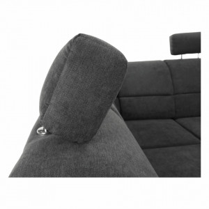 Colţar, piele eco neagră/textil gri închis, stânga - TP149897 - Img 3