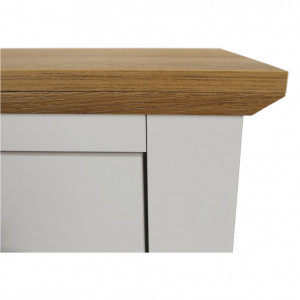 Comodă, alb și culoarea stejar, 85x40x130 cm - TP264793 - Img 14