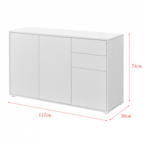 Comoda cu 3 usi si 2 sertare alb mat - P71488098 - Img 4