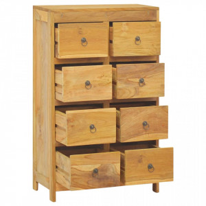 Comodă cu sertare, 55x30x90 cm, lemn masiv tec - V340740V - Img 3