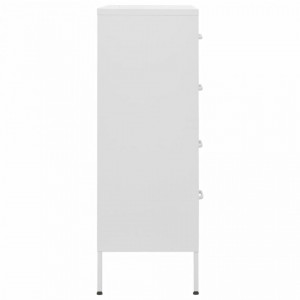 Comodă cu sertare, alb, 80x35x101,5 cm, oțel - V336206V - Img 4