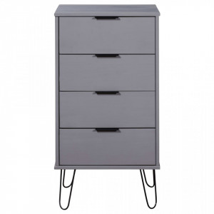 Comoda cu sertare, gri, 45x39,5x90,3 cm, lemn masiv de pin - V321122V - Img 2