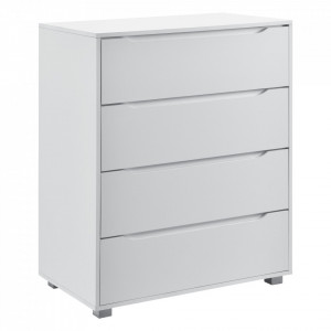 Comoda Hallefors W1 cu 4 sertare, 101,5 x 80 x 48 cm, PAL/ invelis melamina, alb - P72528806
