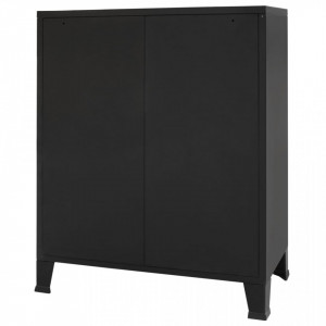Comoda sertare, metal, stil industrial, 78x40x93 cm, negru - V245963V - Img 4