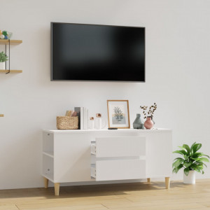 Comodă TV, alb, 102x44,5x50 cm, lemn prelucrat - V819596V - Img 2