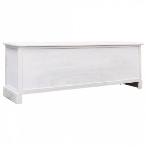 Comodă TV, alb antichizat, 108x30x40 cm, lemn masiv paulownia - V338532V - Img 3