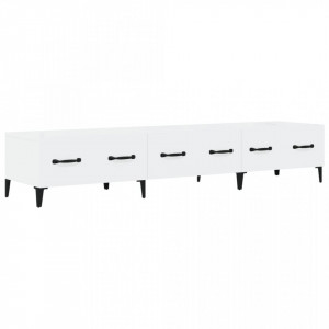 Comodă TV, alb extralucios, 150x34,5x30 cm, lemn prelucrat - V812651V