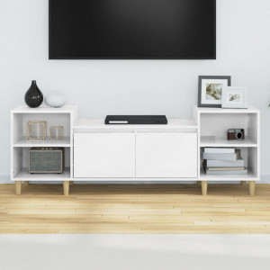 Comodă TV, alb extralucios, 160x35x55 cm, lemn prelucrat - V821190V - Img 3