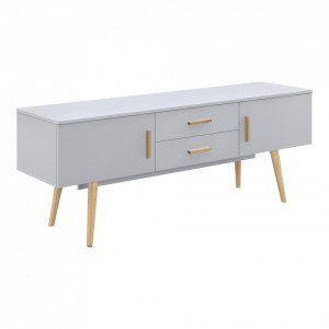 Comoda TV cu 2 usi si 2 sertare, gri deschis - P72230927 - Img 3