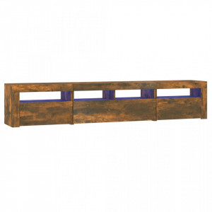 Comodă TV cu lumini LED, stejar fumuriu, 210x35x40 cm - V3152735V