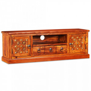 Comoda TV din lemn masiv de sheesham, 120 x 30 x 40 cm - V245148V