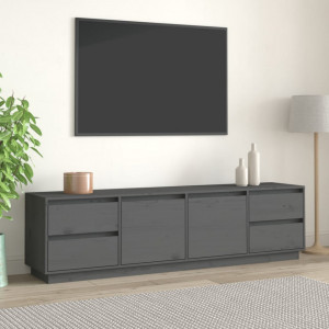 Comodă TV, gri, 176x37x47,5 cm, lemn masiv de pin - V814321V - Img 2