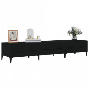 Comodă TV, negru, 150x34,5x30 cm, lemn prelucrat - V812646V - Img 4