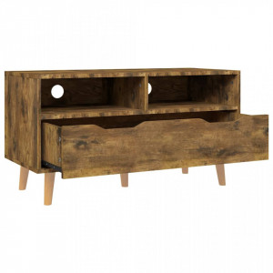 Comodă TV, stejar afumat, 90x40x48,5 cm, lemn prelucrat - V326785V - Img 4