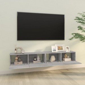 Comode TV, 2 buc., gri sonoma, 100x30x30 cm, lemn prelucrat - V820467V - Img 3