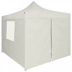 Cort de petrecere pliabil cu 4 pereți, crem, 2 x 2 m, oțel - V48882V - Img 3
