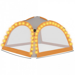 Cort petrecere cu LED, 4 pereți, gri&portocaliu, 3,6x3,6x2,3 m - V93077V - Img 4