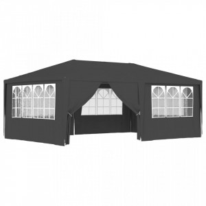 Cort petrecere profesional pereți laterali antracit 4x6m 90g/m² - V48537V
