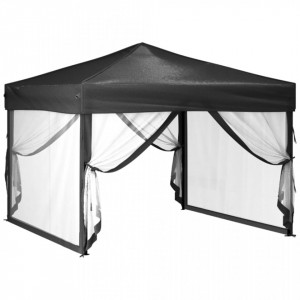 Cort pliabil pentru petrecere, pereți laterali, antracit, 3x3 m - V93530V - Img 3