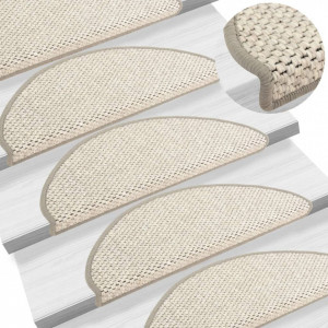 Covoraș scări autoadeziv 15 buc. bej, 65x25 cm, aspect sisal - V326870V - Img 2