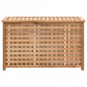 Cufăr de rufe, 77,5x37,5x46,5 cm, lemn masiv de nuc - V247602V - Img 3