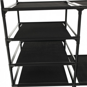 Cuier multifuncţional cu rafturi, 84x44x158 cm, negru - TP275329 - Img 15