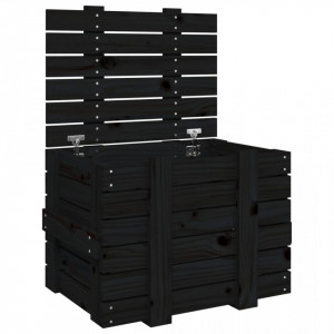Cutie de depozitare, negru, 58x40,5x42 cm, lemn masiv de pin - V824997V