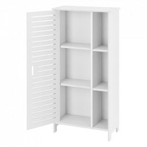Dulap baie cu 1 usa si 6 rafturi, 96 x 48 x 24 cm, alb - P73061928 - Img 4