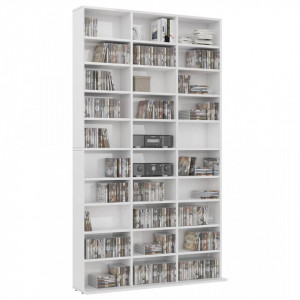 Dulap CD-uri, alb extralucios, 102x16x177,5 cm, lemn compozit - V801784V - Img 3