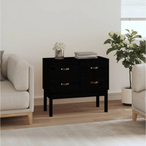 Dulap consolă, Negru, 90x40x78 cm, lemn masiv de pin - V821743V - Img 2