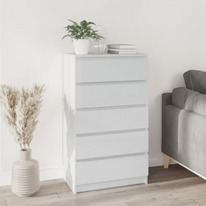 Dulap cu sertar, alb extralucios, 60x36x103 cm, lemn prelucrat - V823018V - Img 2