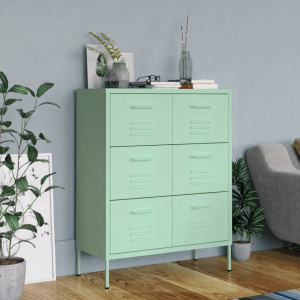 Dulap cu sertare, verde mentă, 80x35x101,5 cm, oțel - V336149V - Img 2