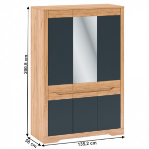 Dulap cu spaţiu pt. umeraşe , gri craft auriu și gri grafit - TP264030 - Img 2