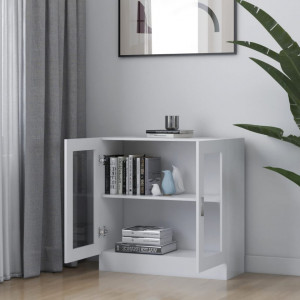 Dulap cu vitrina, alb, 82,5 x 30,5 x 80 cm, PAL - V802741V - Img 3