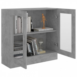 Dulap cu vitrina, gri beton, 82,5 x 30,5 x 80 cm, PAL - V802745V - Img 4