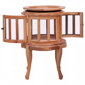 Dulap cu vitrina, natural, 50x50x76 cm, lemn masiv de mahon - V283844V - Img 4