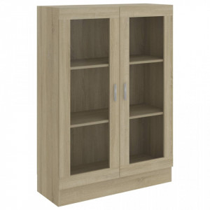 Dulap cu vitrina, stejar Sonoma, 82,5 x 30,5 x 115 cm, PAL - V802753V - Img 2