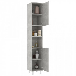 Dulap de baie, gri beton, 30 x 30 x 179 cm, PAL - V802628V - Img 3