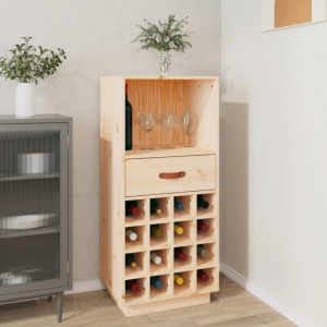 Dulap de vinuri, 45x34x100 cm, lemn masiv de pin - V821532V - Img 2