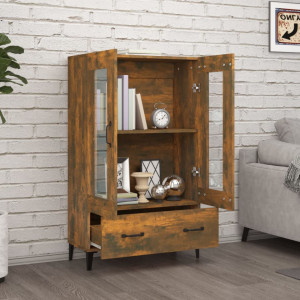 Dulap înalt, stejar fumuriu, 70x31x115 cm, lemn prelucrat - V817480V - Img 3