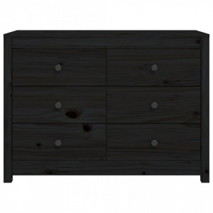 Dulap lateral, negru, 100x40x72 cm, lemn masiv de pin - V821768V - Img 4