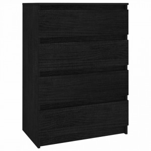 Dulap lateral, negru, 60x36x84 cm, lemn masiv de pin - V808107V