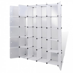 Dulap modular cu 14 compartimente alb 37 x 146 x 180,5 cm - V240500V - Img 4