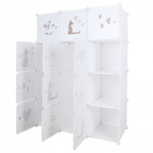Dulap modular pentru copii, model alb și maro pentru copii - TP288140 - Img 4