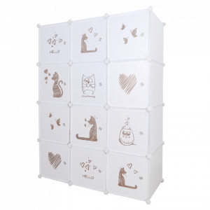 Dulap modular pentru copii, model alb și maro pentru copii - TP288140 - Img 6