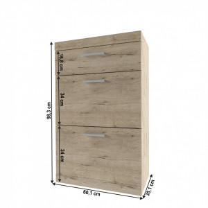 Dulap, pantofar, culoarea stejar, 60x35x98 cm - TP185585 - Img 12