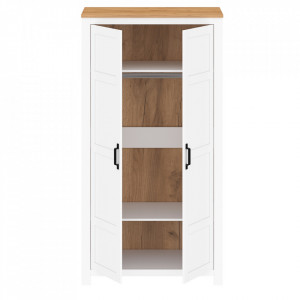 Dulap pt. umeraşe, alb alba și culoarea stejar craft auriu - TP263915 - Img 3